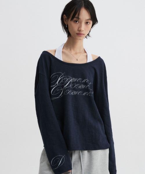 DNSR WOMEN(ディーエヌエスアールウーマン)の「ルーズフィットシャーリングロングスリーブネイビー(Tシャツ/カットソー・レディース・その他・ONE SIZE)」の1枚目の写真