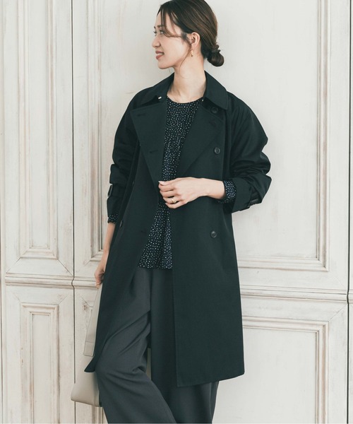 URBAN RESEARCH DOORS（アーバンリサーチドアーズ）の「撥水トレンチコート｜オフィスカジュアル/フォーマル/オケージョン/セレモニー/入卒式/機能性（トレンチコート・レディース・ベージュ/ネイビー・FREE）」の2枚目の写真