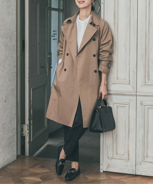 URBAN RESEARCH DOORS（アーバンリサーチドアーズ）の「撥水トレンチコート｜オフィスカジュアル/フォーマル/オケージョン/セレモニー/入卒式/機能性（トレンチコート・レディース・ベージュ/ネイビー・FREE）」の6枚目の写真