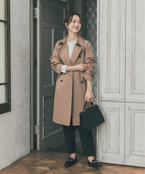 URBAN RESEARCH DOORS（アーバンリサーチドアーズ）の「撥水トレンチコート｜オフィスカジュアル/フォーマル/オケージョン/セレモニー/入卒式/機能性（トレンチコート・レディース・ベージュ/ネイビー・FREE）」の8枚目の写真