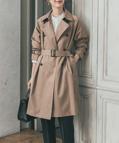 URBAN RESEARCH DOORS（アーバンリサーチドアーズ）の「撥水トレンチコート｜オフィスカジュアル/フォーマル/オケージョン/セレモニー/入卒式/機能性（トレンチコート・レディース・ベージュ/ネイビー・FREE）」の9枚目の写真