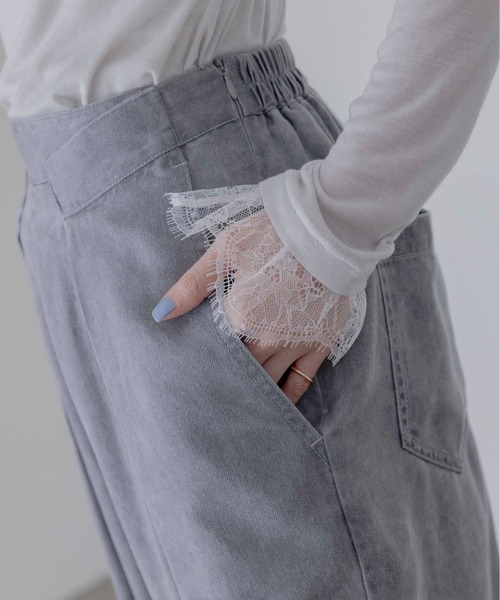 バイオ加工ラップタックワイドパンツ Eimee Law│Eimee Law & LHELBIE