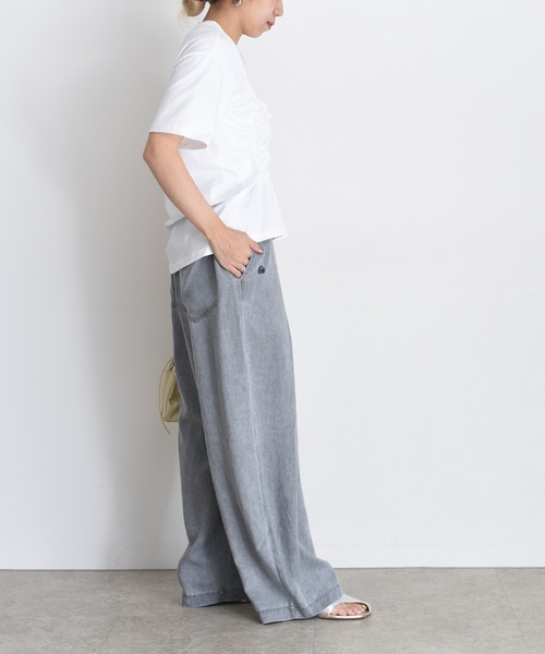 バイオ加工ラップタックワイドパンツ Eimee Law│Eimee Law & LHELBIE