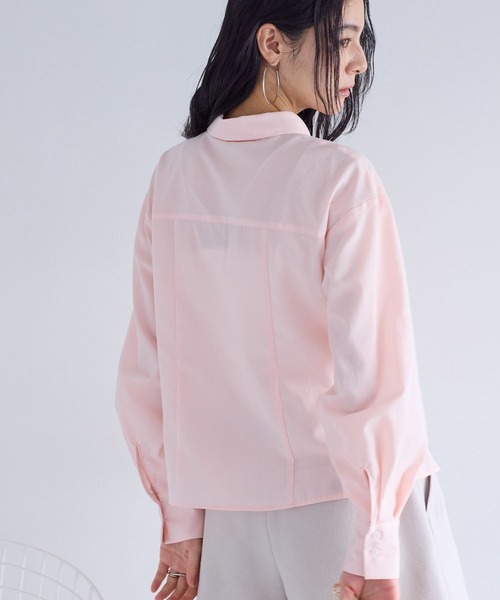 VIS（ビス）の「フロントギャザーシャツ（シャツ/ブラウス・レディース・ライトグレー/ピンク系その他2/オフホワイト/ブルー系その他4・FREE）」の6枚目の写真