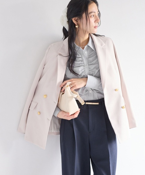 VIS（ビス）の「フロントギャザーシャツ（シャツ/ブラウス・レディース・ライトグレー/ピンク系その他2/オフホワイト/ブルー系その他4・FREE）」の18枚目の写真