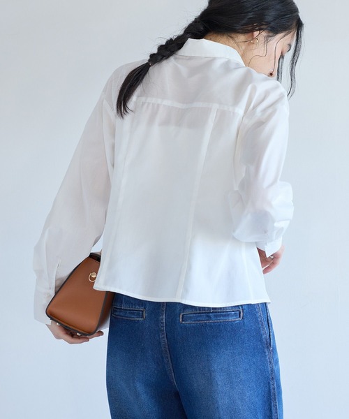 VIS（ビス）の「フロントギャザーシャツ（シャツ/ブラウス・レディース・ライトグレー/ピンク系その他2/オフホワイト/ブルー系その他4・FREE）」の21枚目の写真