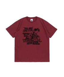 コンクリーン 半袖Tシャツ (バーガンディ)