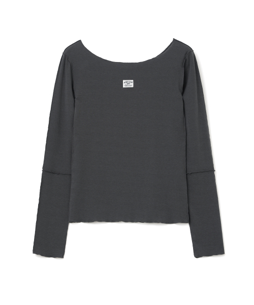 MILLO WOMEN（ミロウーマン）の「フィッテッドロングスリーブトップ [チャコール]（Tシャツ/カットソー・レディース・その他・ONE SIZE）」の2枚目の写真