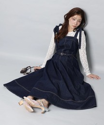 Apuweiser-riche | リボンショルダーデニムジャンスカ(ワンピース)