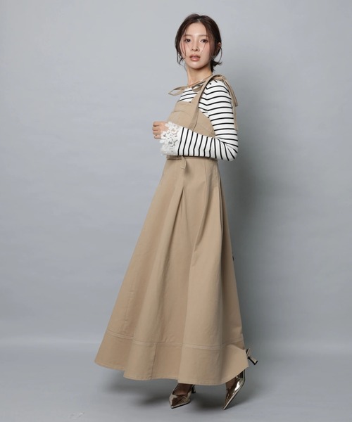 Apuweiser-riche（アプワイザーリッシェ）の「リボンショルダーデニムジャンスカ（ワンピース・レディース・ネイビー/キャメル・2/1/0）」の10枚目の写真