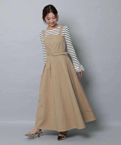 Apuweiser-riche（アプワイザーリッシェ）の「リボンショルダーデニムジャンスカ（ワンピース・レディース・ネイビー/キャメル・2/1/0）」の11枚目の写真