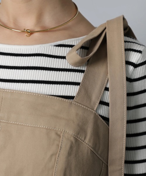 Apuweiser-riche（アプワイザーリッシェ）の「リボンショルダーデニムジャンスカ（ワンピース・レディース・ネイビー/キャメル・2/1/0）」の21枚目の写真