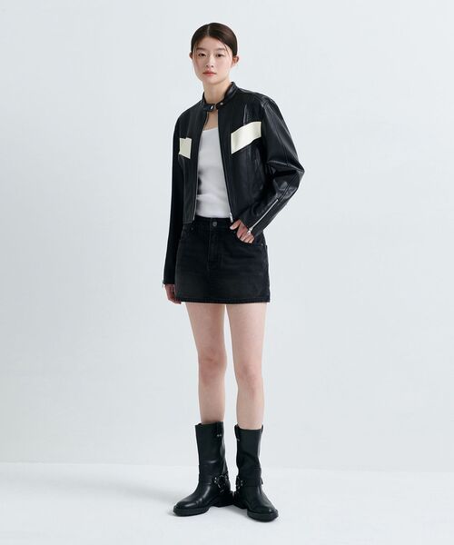 MUSINSA STANDARD WOMAN（ムシンサスタンダードウーマン）の「ウィメンズ ローライズデニムミニスカート [ウォッシュドブラック]（スカート・レディース・その他・LARGE/MEDIUM/SMALL/X-SMALL）」の21枚目の写真