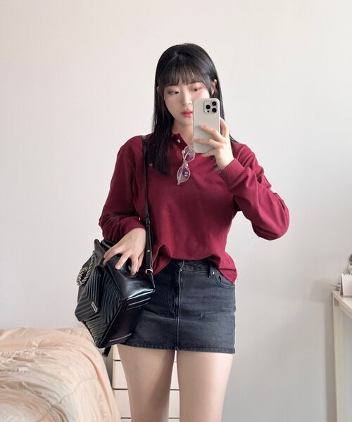 MUSINSA STANDARD WOMAN（ムシンサスタンダードウーマン）の「ウィメンズ ローライズデニムミニスカート [ウォッシュドブラック]（スカート・レディース・その他・LARGE/MEDIUM/SMALL/X-SMALL）」の9枚目の写真
