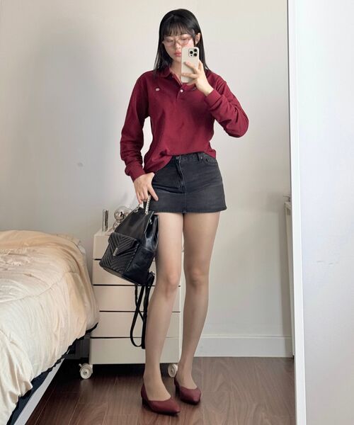 MUSINSA STANDARD WOMAN（ムシンサスタンダードウーマン）の「ウィメンズ ローライズデニムミニスカート [ウォッシュドブラック]（スカート・レディース・その他・LARGE/MEDIUM/SMALL/X-SMALL）」の10枚目の写真
