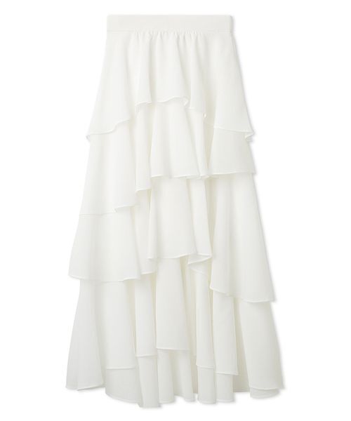 FRAY I.D(フレイアイディー)の「アシメフリルティアードスカート(スカート・レディース・ライトブルー/ホワイト/ドット・0/1)」の15枚目の写真