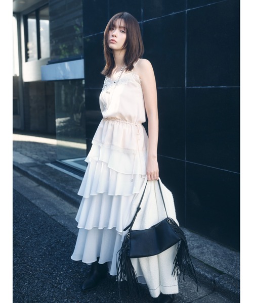 FRAY I.D(フレイアイディー)の「アシメフリルティアードスカート(スカート・レディース・ライトブルー/ホワイト/ドット・0/1)」の18枚目の写真