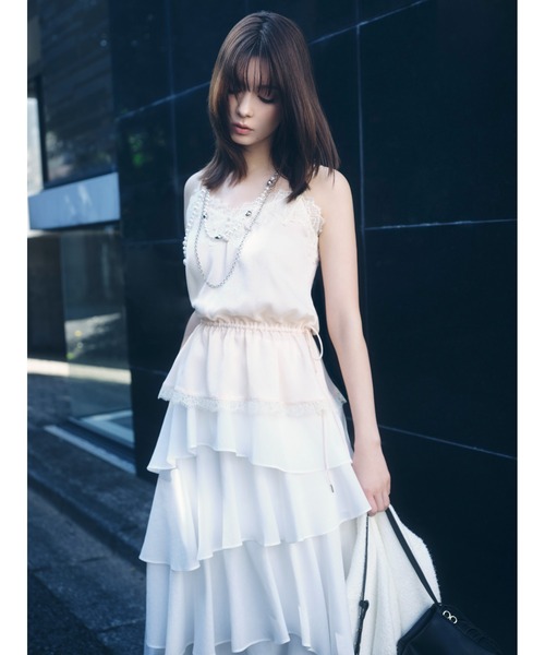 FRAY I.D(フレイアイディー)の「アシメフリルティアードスカート(スカート・レディース・ライトブルー/ホワイト/ドット・0/1)」の17枚目の写真