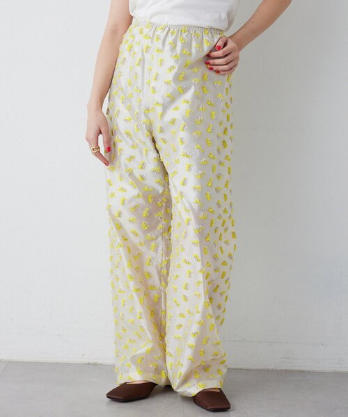 THE PAUSE（ザ ポーズ）の「【THE PAUSE】フラワージャガードパンツ（その他パンツ・レディース・ブラック/イエロー・FREE）」の2枚目の写真