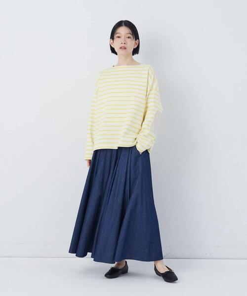 conges payes ADIEU TRISTESSE（コンジェ ペイエ アデュートリステス）の「エルボーパッチボーダーバスクシャツ（Tシャツ/カットソー・レディース・イエロー系その他/ブラック系その他・FREE）」の3枚目の写真