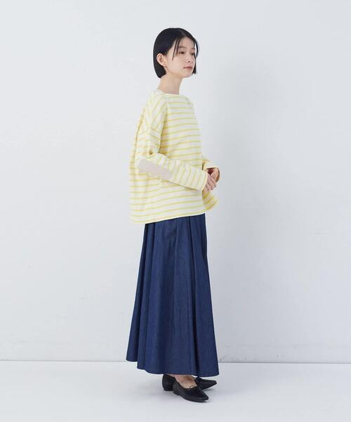 conges payes ADIEU TRISTESSE（コンジェ ペイエ アデュートリステス）の「エルボーパッチボーダーバスクシャツ（Tシャツ/カットソー・レディース・イエロー系その他/ブラック系その他・FREE）」の4枚目の写真