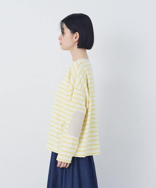 conges payes ADIEU TRISTESSE（コンジェ ペイエ アデュートリステス）の「エルボーパッチボーダーバスクシャツ（Tシャツ/カットソー・レディース・イエロー系その他/ブラック系その他・FREE）」の8枚目の写真