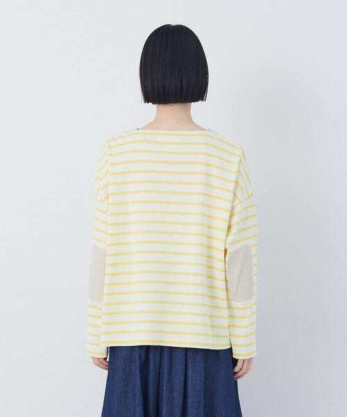conges payes ADIEU TRISTESSE（コンジェ ペイエ アデュートリステス）の「エルボーパッチボーダーバスクシャツ（Tシャツ/カットソー・レディース・イエロー系その他/ブラック系その他・FREE）」の9枚目の写真