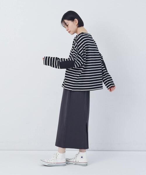 conges payes ADIEU TRISTESSE（コンジェ ペイエ アデュートリステス）の「エルボーパッチボーダーバスクシャツ（Tシャツ/カットソー・レディース・イエロー系その他/ブラック系その他・FREE）」の11枚目の写真