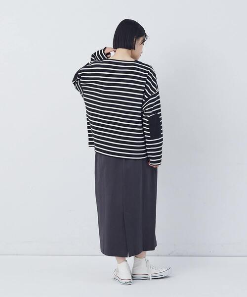 conges payes ADIEU TRISTESSE（コンジェ ペイエ アデュートリステス）の「エルボーパッチボーダーバスクシャツ（Tシャツ/カットソー・レディース・イエロー系その他/ブラック系その他・FREE）」の12枚目の写真