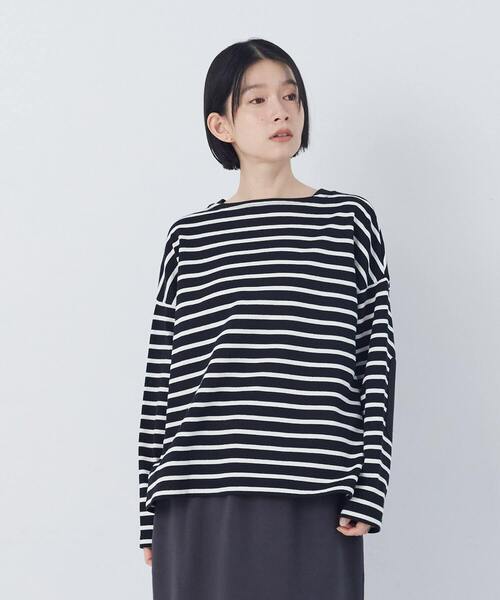 conges payes ADIEU TRISTESSE（コンジェ ペイエ アデュートリステス）の「エルボーパッチボーダーバスクシャツ（Tシャツ/カットソー・レディース・イエロー系その他/ブラック系その他・FREE）」の13枚目の写真