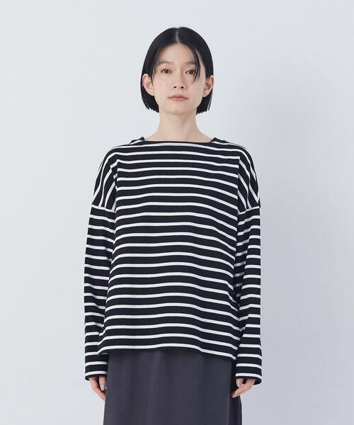conges payes ADIEU TRISTESSE（コンジェ ペイエ アデュートリステス）の「エルボーパッチボーダーバスクシャツ（Tシャツ/カットソー・レディース・イエロー系その他/ブラック系その他・FREE）」の14枚目の写真