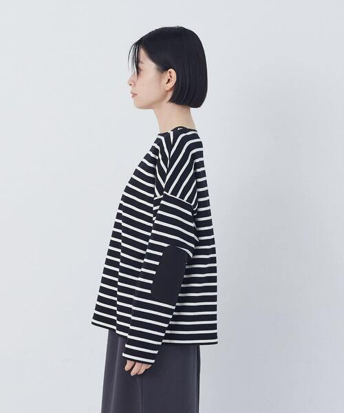 conges payes ADIEU TRISTESSE（コンジェ ペイエ アデュートリステス）の「エルボーパッチボーダーバスクシャツ（Tシャツ/カットソー・レディース・イエロー系その他/ブラック系その他・FREE）」の15枚目の写真