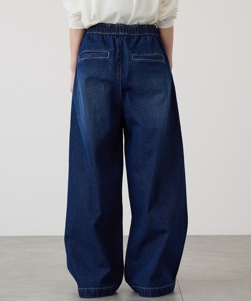 AMERICAN HOLIC（アメリカンホリック）の「イージーデニムワイドパンツ（デニムパンツ・レディース・ライトインディゴブルー/インディゴブルー・L/M）」の10枚目の写真