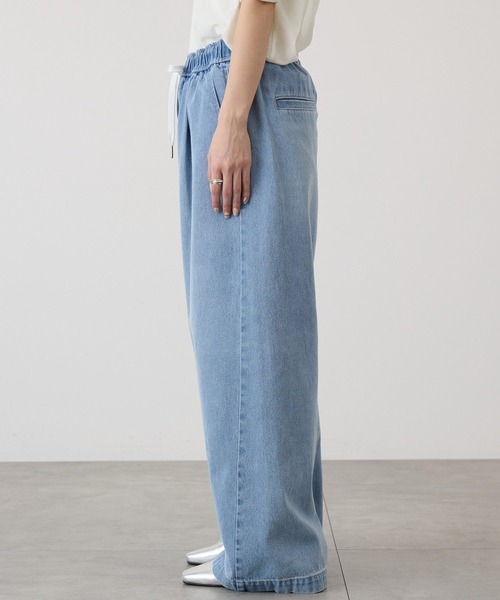 AMERICAN HOLIC（アメリカンホリック）の「イージーデニムワイドパンツ（デニムパンツ・レディース・ライトインディゴブルー/インディゴブルー・L/M）」の3枚目の写真