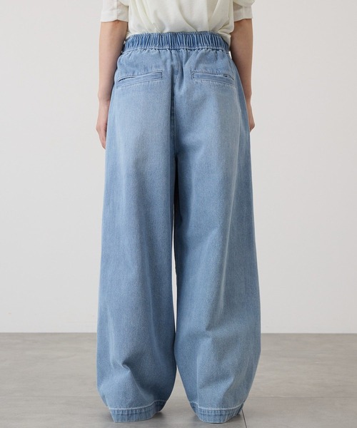 AMERICAN HOLIC（アメリカンホリック）の「イージーデニムワイドパンツ（デニムパンツ・レディース・ライトインディゴブルー/インディゴブルー・L/M）」の4枚目の写真