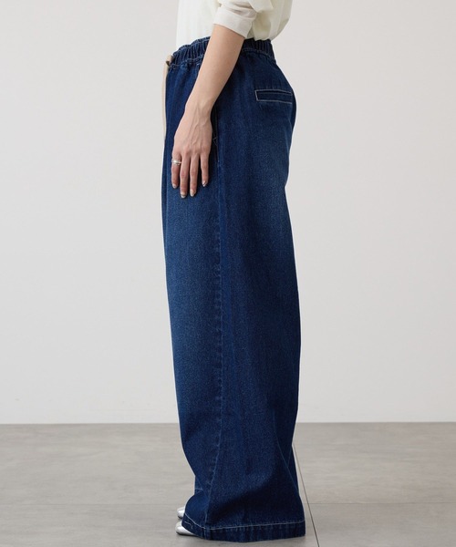 AMERICAN HOLIC（アメリカンホリック）の「イージーデニムワイドパンツ（デニムパンツ・レディース・ライトインディゴブルー/インディゴブルー・L/M）」の8枚目の写真
