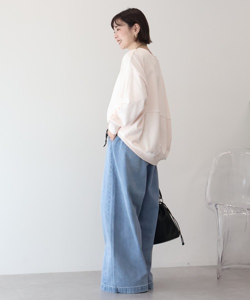 AMERICAN HOLIC（アメリカンホリック）の「イージーデニムワイドパンツ（デニムパンツ・レディース・ライトインディゴブルー/インディゴブルー・L/M）」の12枚目の写真