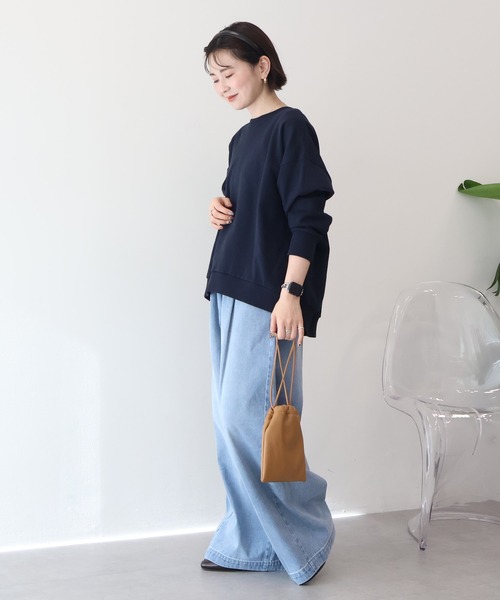 AMERICAN HOLIC（アメリカンホリック）の「イージーデニムワイドパンツ（デニムパンツ・レディース・ライトインディゴブルー/インディゴブルー・L/M）」の18枚目の写真