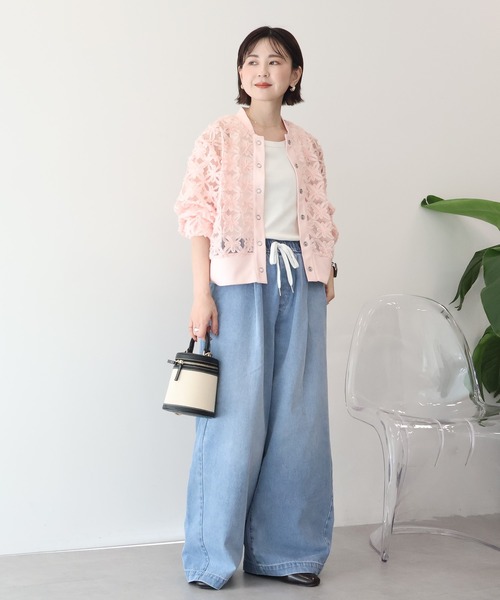 AMERICAN HOLIC（アメリカンホリック）の「イージーデニムワイドパンツ（デニムパンツ・レディース・ライトインディゴブルー/インディゴブルー・L/M）」の19枚目の写真