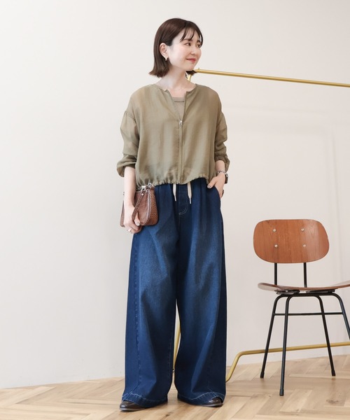 AMERICAN HOLIC（アメリカンホリック）の「イージーデニムワイドパンツ（デニムパンツ・レディース・ライトインディゴブルー/インディゴブルー・L/M）」の21枚目の写真