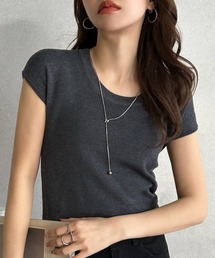 Eclat one（エクラワン）の「【Eclat one】コンパクト フレンチスリーブ ニット トップス（ニット/セーター）」