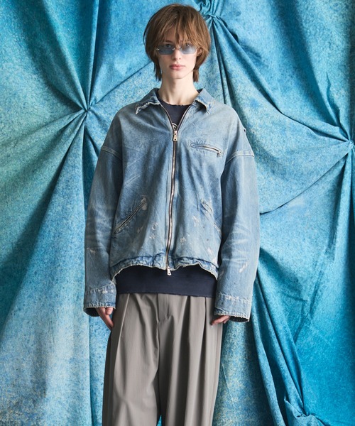 MAISON SPECIAL（メゾンスペシャル）の「《UNISEX》【Vintage Style Denim Fabric】Prime-Over ZIP Denim Jacket/【ヴィンテージスタイルデニム】プライムオーバージップジャケット【MAISON SPECIAL/メゾンスペシャル】■セットアップ対応■（デニムジャケット・メンズ・ブラック/ホワイト/ブルー・2/1/0）」の10枚目の写真