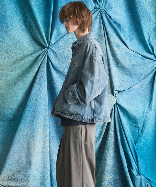 MAISON SPECIAL（メゾンスペシャル）の「《UNISEX》【Vintage Style Denim Fabric】Prime-Over ZIP Denim Jacket/【ヴィンテージスタイルデニム】プライムオーバージップジャケット【MAISON SPECIAL/メゾンスペシャル】■セットアップ対応■（デニムジャケット・メンズ・ブラック/ホワイト/ブルー・2/1/0）」の11枚目の写真