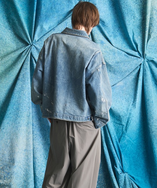 MAISON SPECIAL（メゾンスペシャル）の「《UNISEX》【Vintage Style Denim Fabric】Prime-Over ZIP Denim Jacket/【ヴィンテージスタイルデニム】プライムオーバージップジャケット【MAISON SPECIAL/メゾンスペシャル】■セットアップ対応■（デニムジャケット・メンズ・ブラック/ホワイト/ブルー・2/1/0）」の12枚目の写真