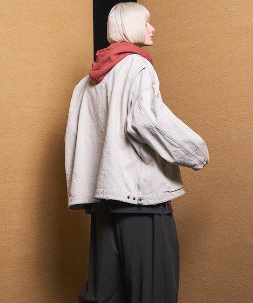 MAISON SPECIAL（メゾンスペシャル）の「《UNISEX》【Vintage Style Denim Fabric】Prime-Over ZIP Denim Jacket/【ヴィンテージスタイルデニム】プライムオーバージップジャケット【MAISON SPECIAL/メゾンスペシャル】■セットアップ対応■（デニムジャケット・メンズ・ブラック/ホワイト/ブルー・2/1/0）」の15枚目の写真