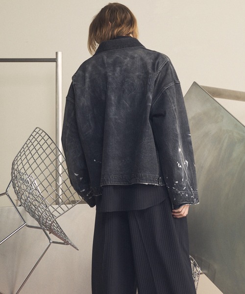 MAISON SPECIAL（メゾンスペシャル）の「《UNISEX》【Vintage Style Denim Fabric】Prime-Over ZIP Denim Jacket/【ヴィンテージスタイルデニム】プライムオーバージップジャケット【MAISON SPECIAL/メゾンスペシャル】■セットアップ対応■（デニムジャケット・メンズ・ブラック/ホワイト/ブルー・2/1/0）」の9枚目の写真