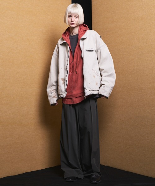 MAISON SPECIAL（メゾンスペシャル）の「《UNISEX》【Vintage Style Denim Fabric】Prime-Over ZIP Denim Jacket/【ヴィンテージスタイルデニム】プライムオーバージップジャケット【MAISON SPECIAL/メゾンスペシャル】■セットアップ対応■（デニムジャケット・メンズ・ブラック/ホワイト/ブルー・2/1/0）」の5枚目の写真