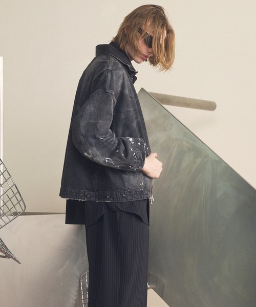 MAISON SPECIAL（メゾンスペシャル）の「《UNISEX》【Vintage Style Denim Fabric】Prime-Over ZIP Denim Jacket/【ヴィンテージスタイルデニム】プライムオーバージップジャケット【MAISON SPECIAL/メゾンスペシャル】■セットアップ対応■（デニムジャケット・メンズ・ブラック/ホワイト/ブルー・2/1/0）」の8枚目の写真