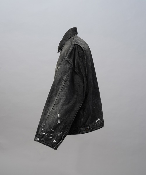 MAISON SPECIAL（メゾンスペシャル）の「《UNISEX》【Vintage Style Denim Fabric】Prime-Over ZIP Denim Jacket/【ヴィンテージスタイルデニム】プライムオーバージップジャケット【MAISON SPECIAL/メゾンスペシャル】■セットアップ対応■（デニムジャケット・メンズ・ブラック/ホワイト/ブルー・2/1/0）」の17枚目の写真