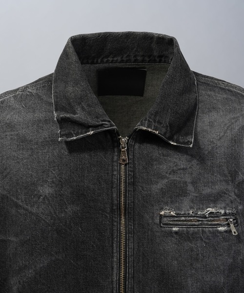 MAISON SPECIAL（メゾンスペシャル）の「《UNISEX》【Vintage Style Denim Fabric】Prime-Over ZIP Denim Jacket/【ヴィンテージスタイルデニム】プライムオーバージップジャケット【MAISON SPECIAL/メゾンスペシャル】■セットアップ対応■（デニムジャケット・メンズ・ブラック/ホワイト/ブルー・2/1/0）」の19枚目の写真